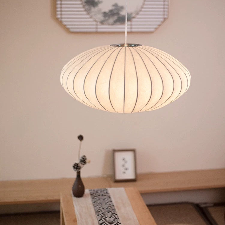 Japandi Silk Pendant Lamp | Lumiella